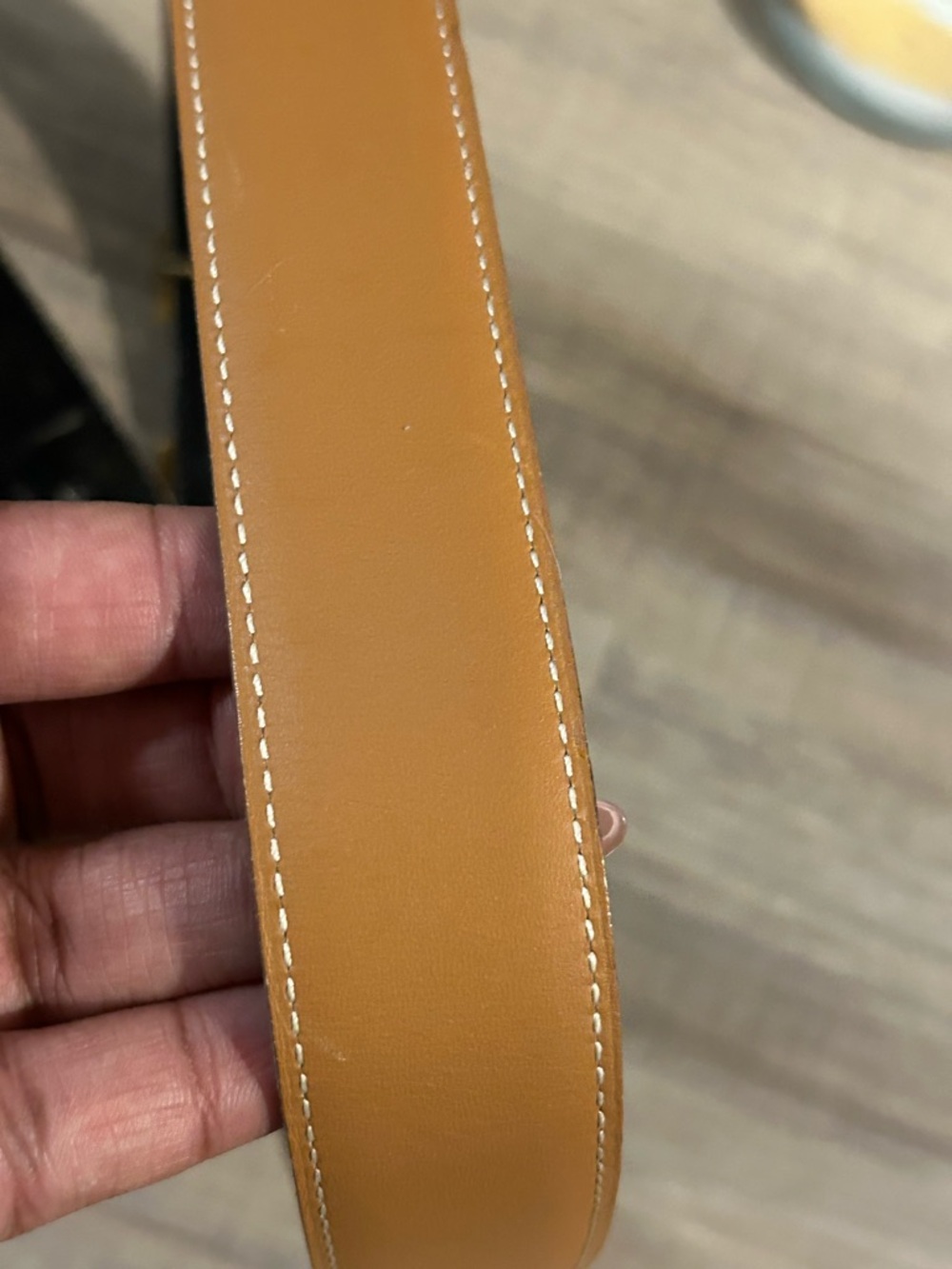 Hermes Tan Leather Belt with Gold H Buckle- Size‎ 70cm - Picture 8 of 10